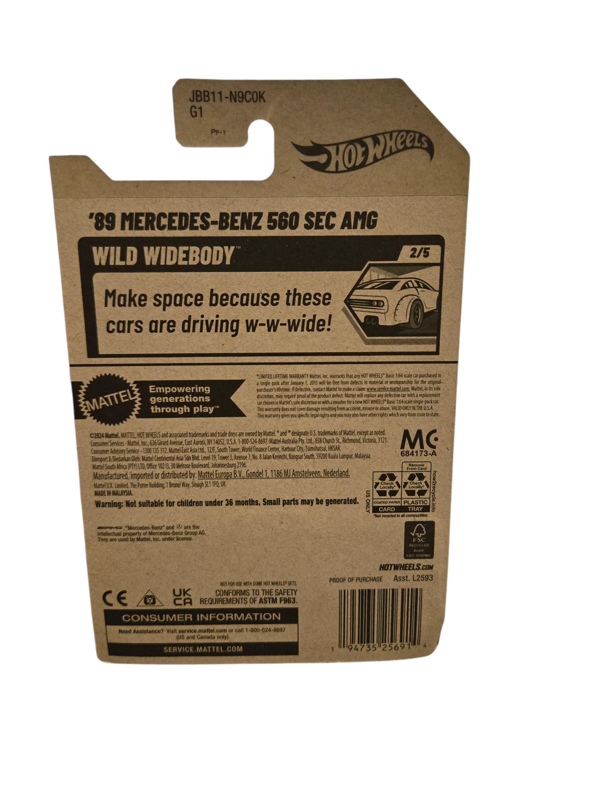 Hot Wheels '89 Mercedes-Benz 560 SEC AMG - Wild Widebody Edition (186/250)