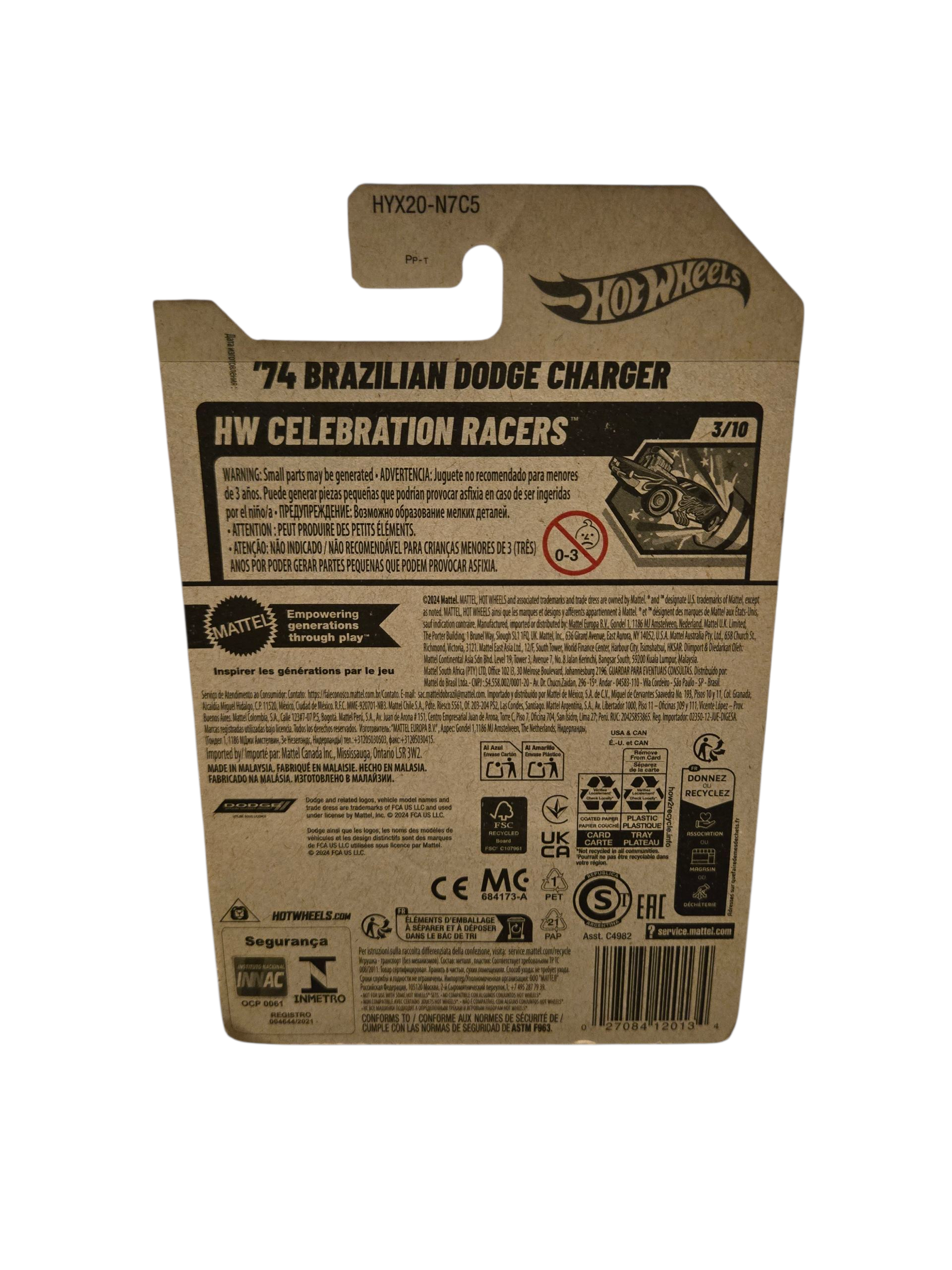 Hot Wheels 2025 '74 Brazilian Dodge Charger - Celebration Racers (Pink/White)