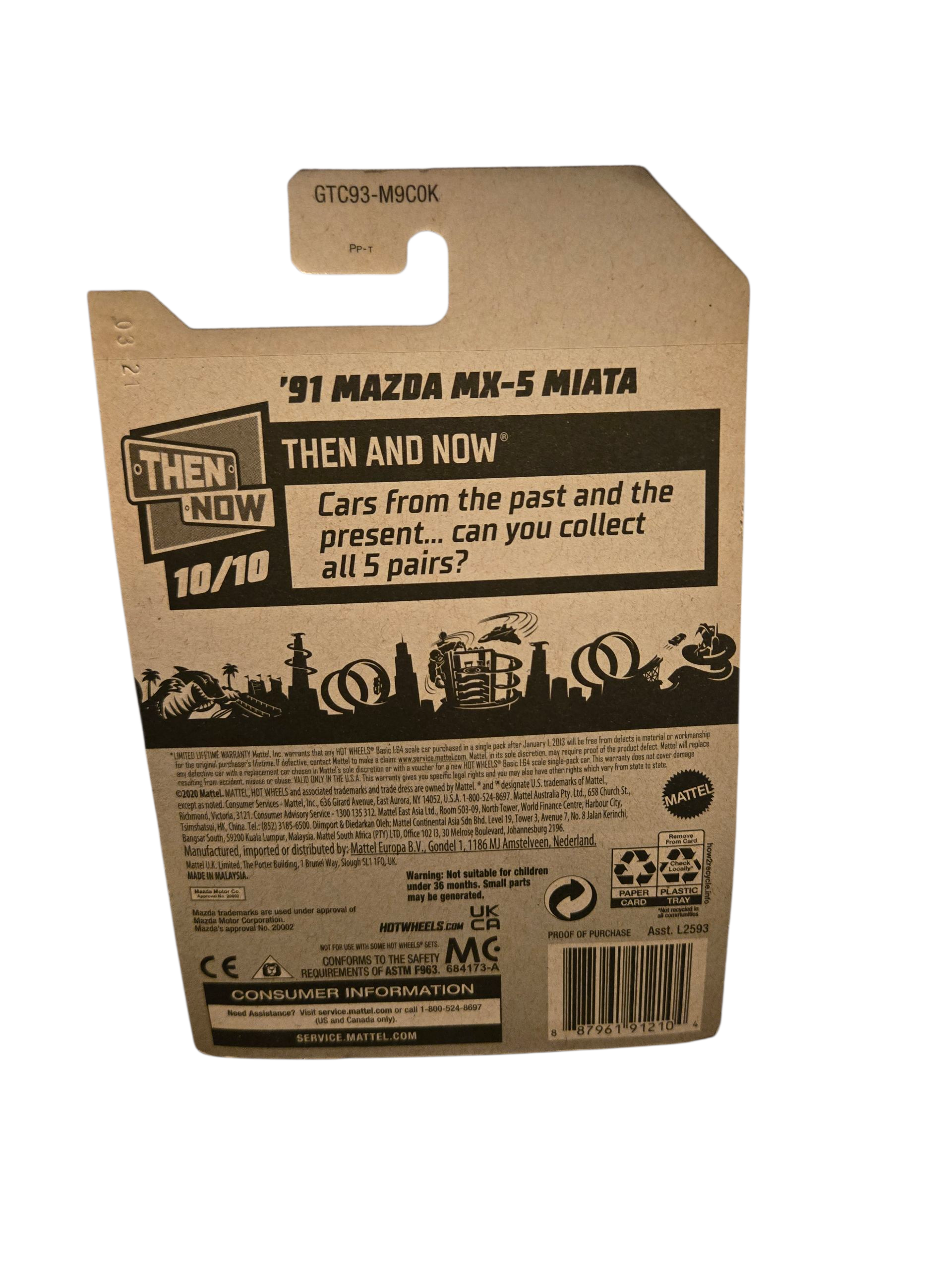 2021 Hot Wheels Treasure Hunt '91 Mazda MX-5 Miata - Then and Now Series (190/250)