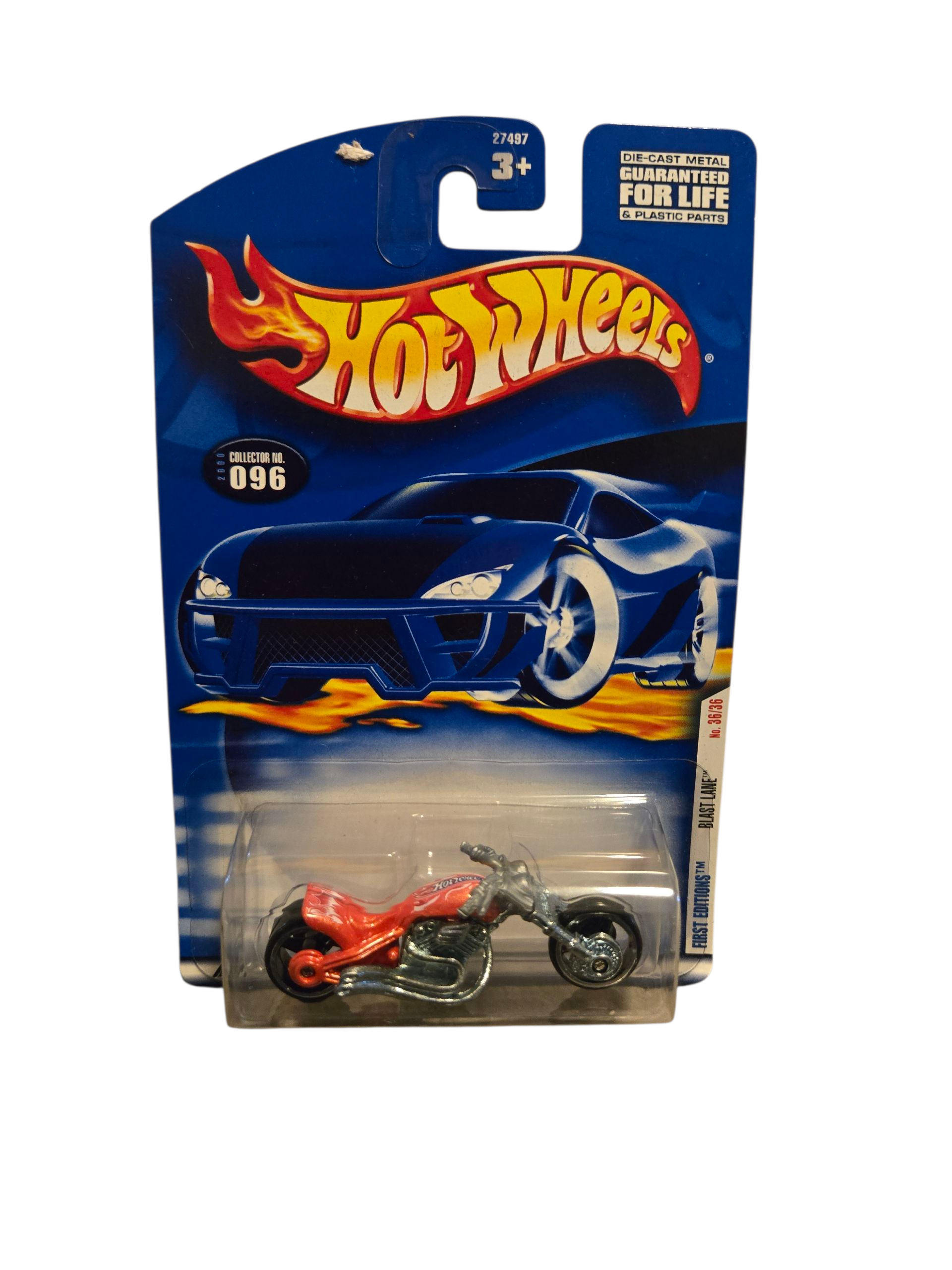 Hot Wheels 2000 First Editions Orange Blast Lane Motorcycle #096
