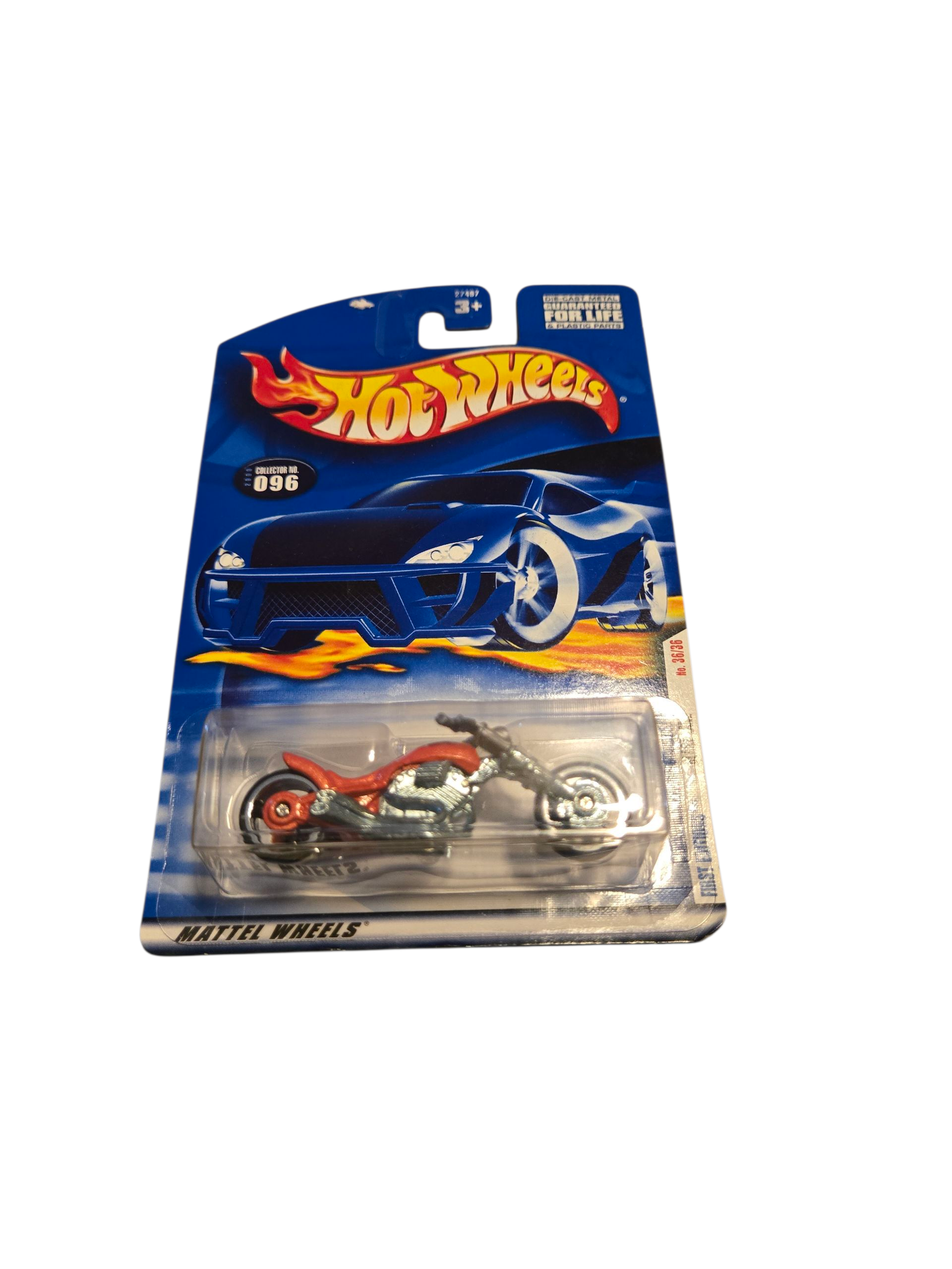 Hot Wheels 2000 First Editions Orange Blast Lane Motorcycle #096