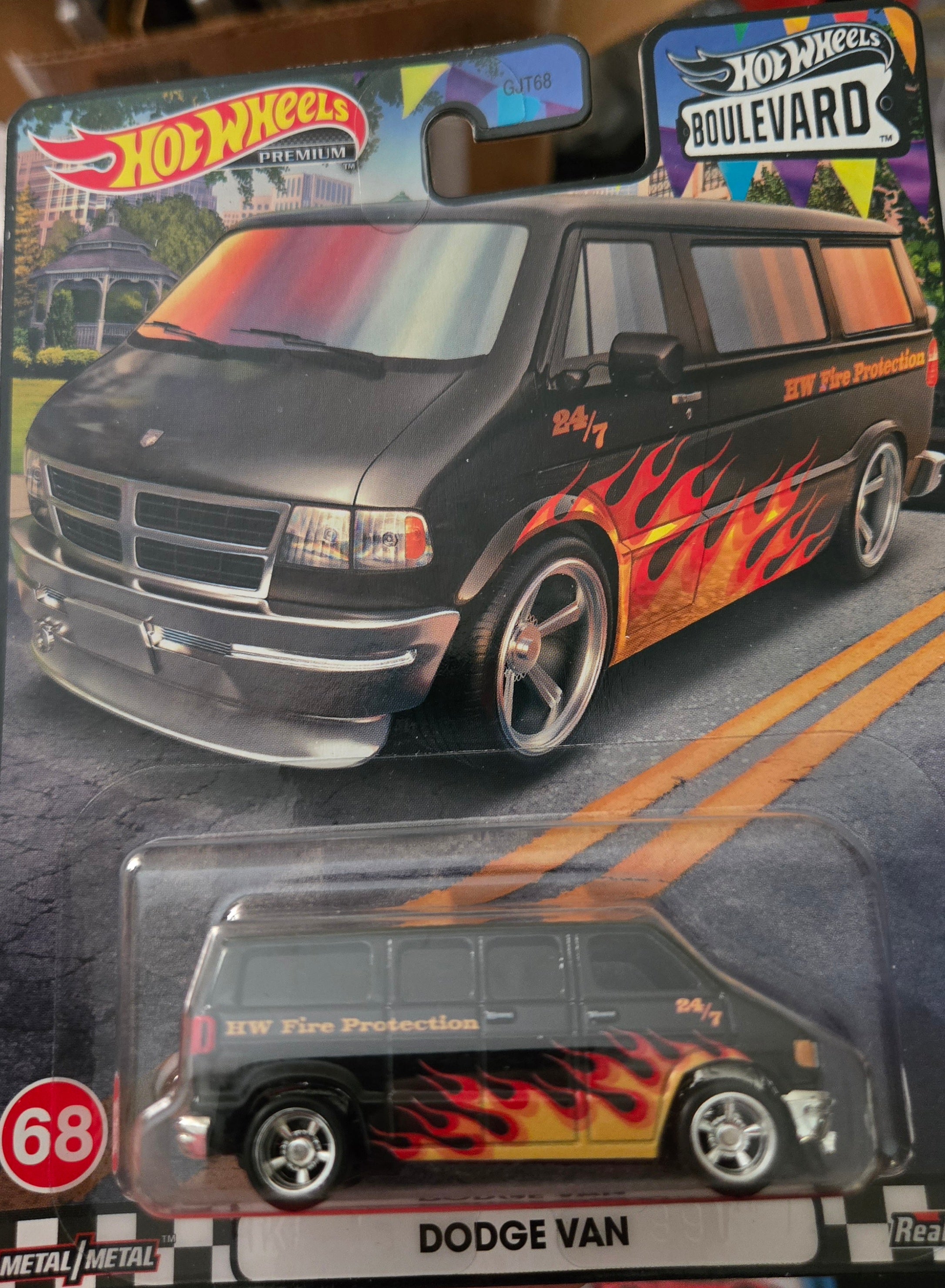 Hot Wheels Premium Boulevard #68 Dodge Van - "HW Fire Protection" Edition